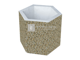 Leier virágtartó hatszög gyöngykavicsos 40x40x40 cm Leier virágtartó hatszög gyöngykavicsos 40x40x40 cm