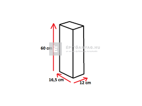 Semmelrock Citytop Paliszád antracit 60x12x16,5 cm Semmelrock Citytop Paliszád antracit 60x12x16,5 cm