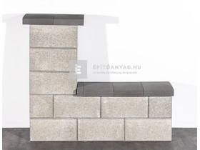 Leier Modern Kerítéskő félkő natúr agyagszürke 20x20x20 cm Leier Modern Kerítéskő félkő natúr agyagszürke 20x20x20 cm