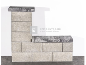 Leier Modern kerítéskő sarokelem natúr agyagszürke 40x20x20 cm Leier Modern kerítéskő sarokelem natúr agyagszürke 40x20x20 cm
