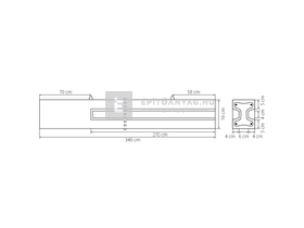 KK Kavics Atlasz Hornyolt vasbeton oszlop K22a 290x14x16 cm KK Kavics Atlasz Hornyolt vasbeton oszlop K22a 290x14x16 cm