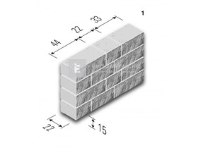 Viastein Mattone Tres Via+ Falazóelem antracit/fehér árnyalt 15 cm 24 db/rkl