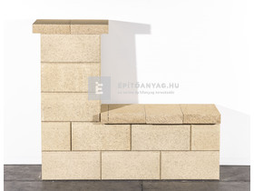 Leier Modern Kerítéskő félkő natúr beige 20x20x20 cm Leier Modern Kerítéskő félkő natúr beige 20x20x20 cm