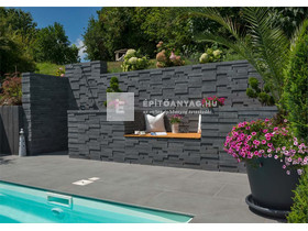 KK Kavics Manufaktúra Vezúv Támfal normálkő antracit 58/60x29x12 cm KK Kavics Manufaktúra Vezúv Támfal normálkő antracit 58/60x29x12 cm