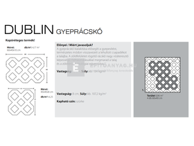 KK Kavics Dublin rácskő antracit 60x40x10 cm KK Kavics Dublin rácskő antracit 60x40x10 cm