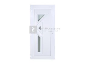 Delta Visztula műanyag bejárati ajtó 100x210 cm, balos, fehér, 3 üveges