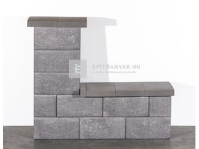 Leier Modern Kerítéskő satírozott natúr füstantracit 40x20x20 cm Leier Modern Kerítéskő satírozott natúr füstantracit 40x20x20 cm
