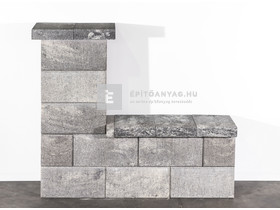 Leier Modern Kerítés sarokelem satírozott natúr jégszürke 40x20x20 cm Leier Modern Kerítés sarokelem satírozott natúr jégszürke 40x20x20 cm