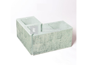 Leier Modern Kerítés sarokelem satírozott natúr jégszürke 40x20x20 cm Leier Modern Kerítés sarokelem satírozott natúr jégszürke 40x20x20 cm