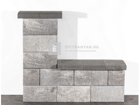 Leier Modern Kerítés sarokelem satírozott natúr jégszürke 40x20x20 cm Leier Modern Kerítés sarokelem satírozott natúr jégszürke 40x20x20 cm