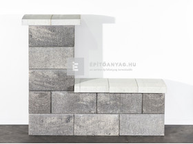 Leier Modern Kerítés sarokelem satírozott natúr jégszürke 40x20x20 cm Leier Modern Kerítés sarokelem satírozott natúr jégszürke 40x20x20 cm