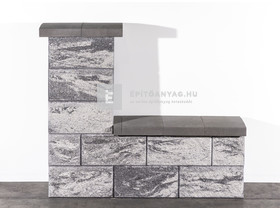 Leier Architektúra Kerítéskő félkő márványfekete 20x20x20 cm (80 db/rkl)