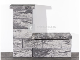 Leier Architektúra Kerítéskő félkő márványfekete 20x20x20 cm (80 db/rkl)