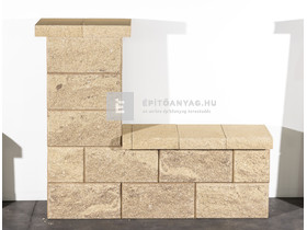 Leier Architektúra Kerítéskő sarokelem beige-barna 40x20x20 cm Leier Architektúra Kerítéskő sarokelem beige-barna 40x20x20 cm
