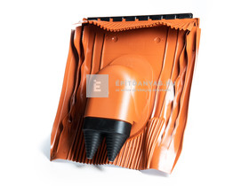 Univerzális műanyag alapcserép kétcsöves fejű szolár átvezetéssel 45,4x42,4 cm, téglavörös Univerzális műanyag alapcserép kétcsöves fejű szolár átvezetéssel 45,4x42,4 cm, téglavörös