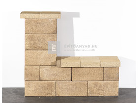 Leier Modern Kerítéskő félkő satírozott natúr beige-barna 20x20x20 cm Leier Modern Kerítéskő félkő satírozott natúr beige-barna 20x20x20 cm