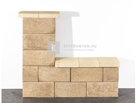 Leier Modern Kerítéskő félkő satírozott natúr beige-barna 20x20x20 cm Leier Modern Kerítéskő félkő satírozott natúr beige-barna 20x20x20 cm
