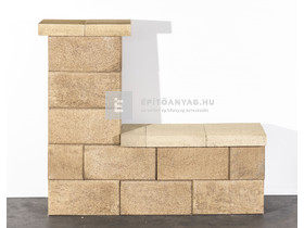 Leier Modern Kerítéskő félkő satírozott natúr beige-barna 20x20x20 cm Leier Modern Kerítéskő félkő satírozott natúr beige-barna 20x20x20 cm