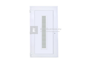 Delta Bodrog műanyag bejárati ajtó 100x210 cm, balos, fehér, üvegezett