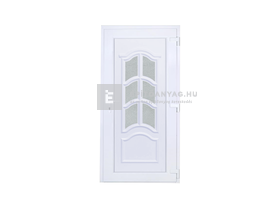 Delta Ipoly üveges műanyag bejárati ajtó 100x210 cm, jobbos, fehér, üvegezett