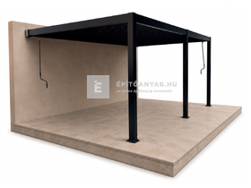 Sunrite Oliver pergola, átalakító konzollal 3x6 m, fekete