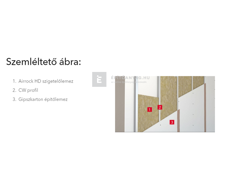Rockwool Airrock HD 5 cm kőzetgyapot hőszigetelő lemez