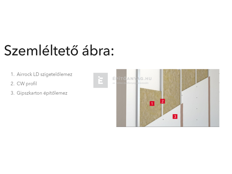 Rockwool Airrock LD 5 cm kőzetgyapot hőszigetelő lemez