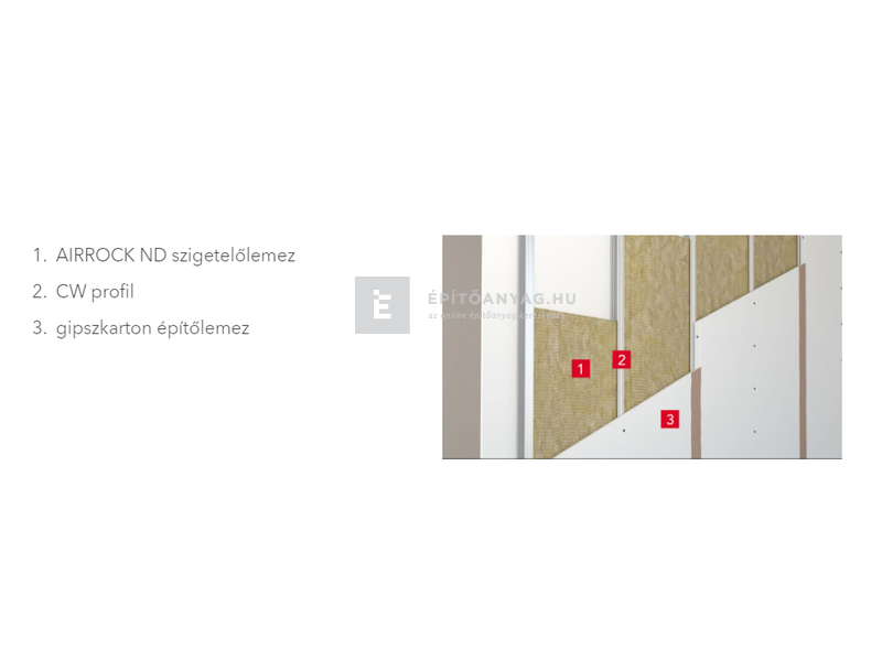 Rockwool Airrock ND 3 cm kőzetgyapot hőszigetelő lemez