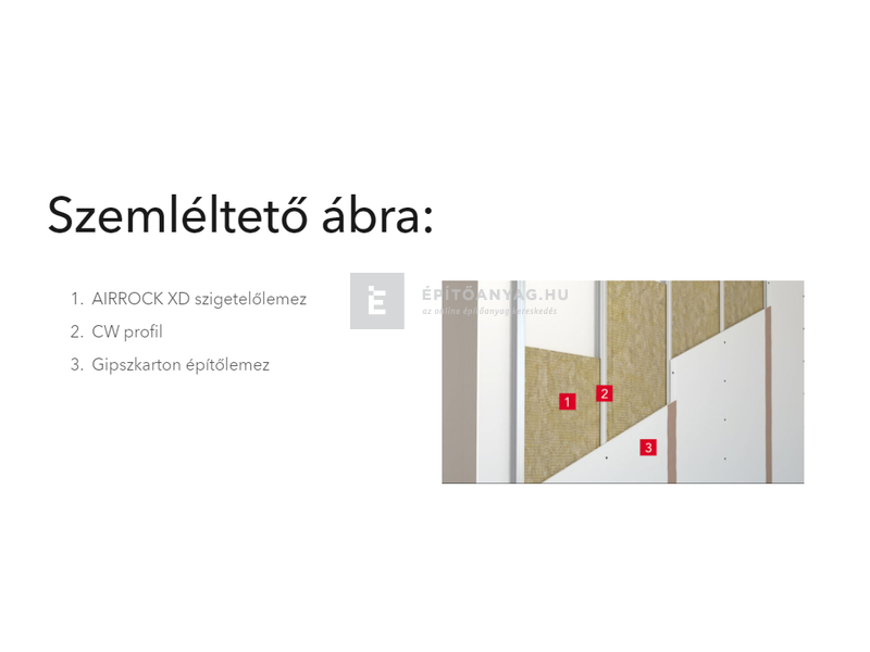 Rockwool Airrock XD 4 cm kőzetgyapot hőszigetelő lemez