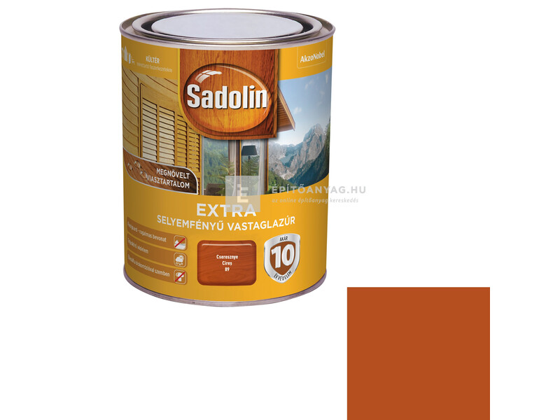 Sadolin Extra kültéri, selyemfényű vastaglazúr cseresznye 0,75 l