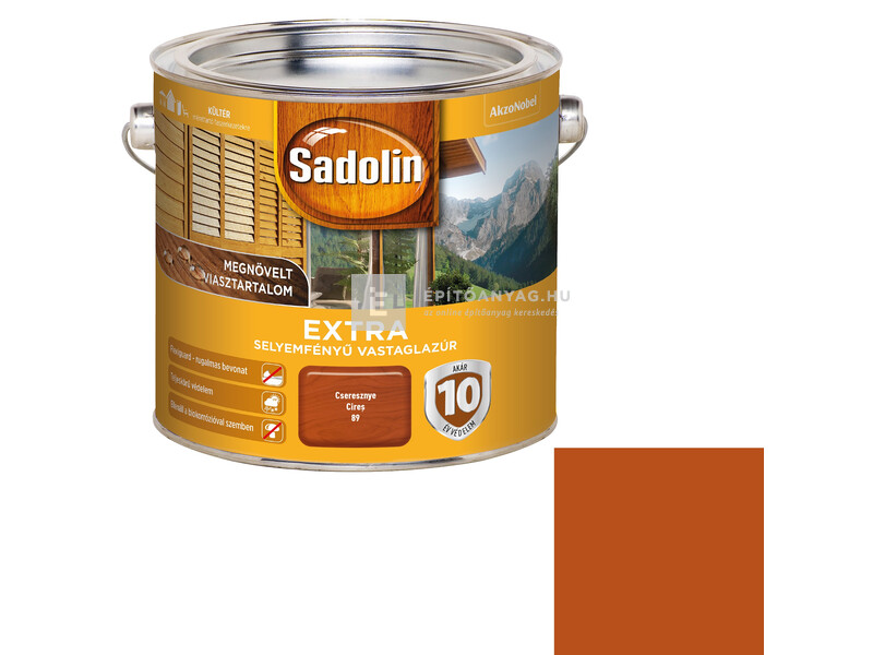 Sadolin Extra kültéri, selyemfényű vastaglazúr cseresznye 2,5 l