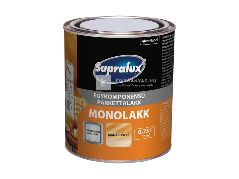 Supralux Monolakk magasfényű, egykomponensű parkettalakk 0,75 l