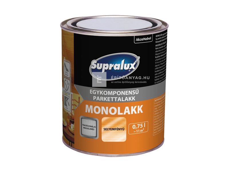 Supralux Monolakk selyemfényű, egykomponensű parkettalakk 0,75 l