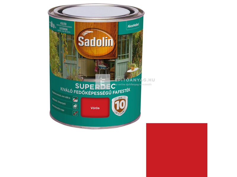 Sadolin Superdec fafesték vörös 0,75 l