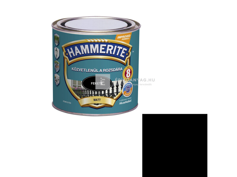 Hammerite fémfesték matt fekete 0,25 l