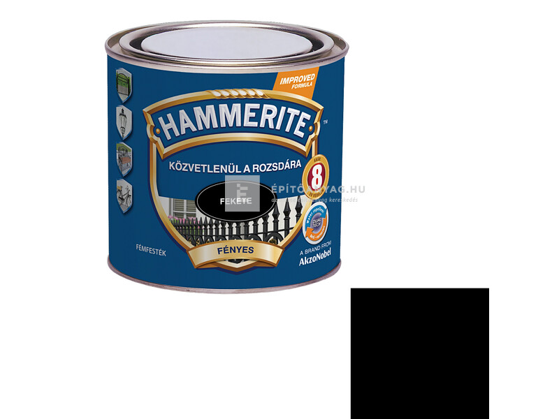 Hammerite fémfesték fényes fekete 0,25 l
