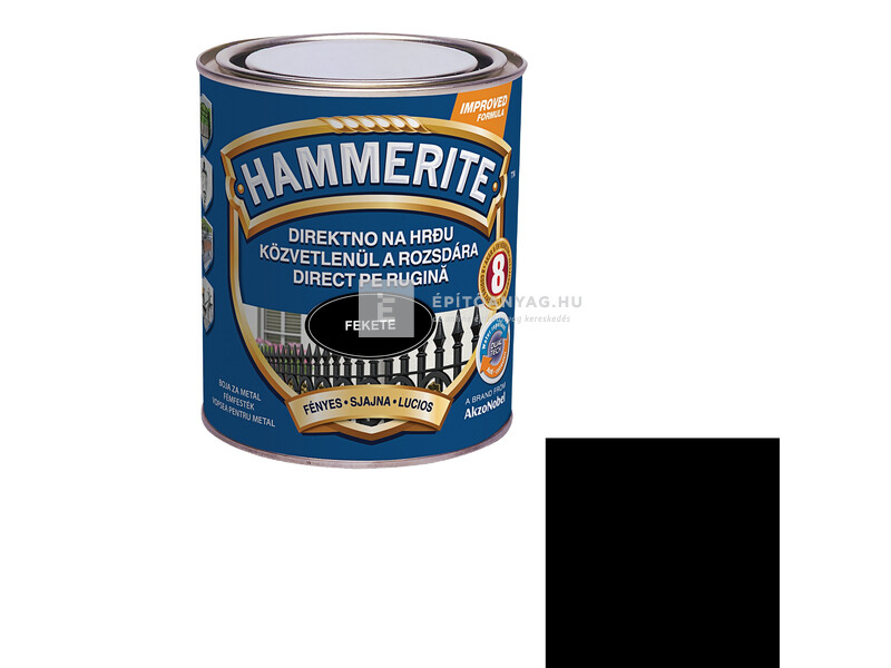 Hammerite fémfesték fényes fekete 0,75 l