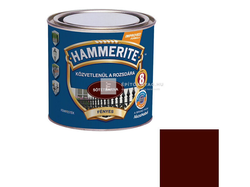 Hammerite fémfesték fényes sötétbarna 0,25 l