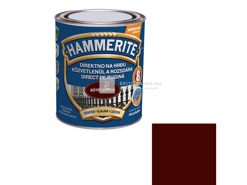 Hammerite fémfesték fényes sötétbarna 0,75 l