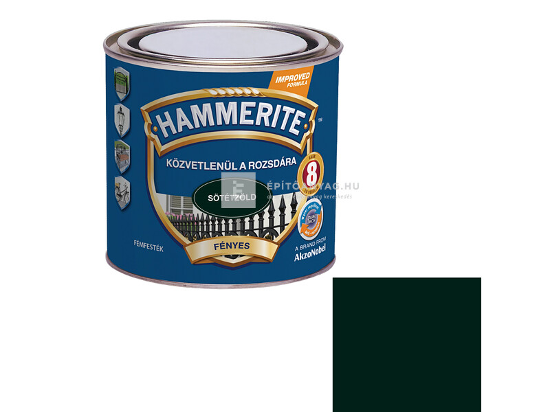 Hammerite fémfesték fényes sötétzöld 0,25 l