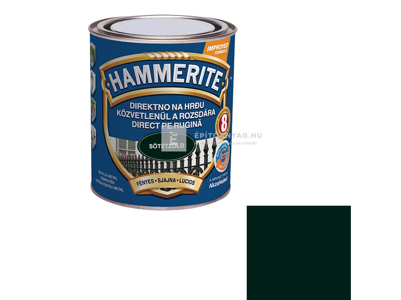 Hammerite fémfesték fényes sötétzöld 0,75 l