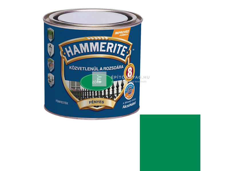 Hammerite fémfesték fényes zöld 0,25 l