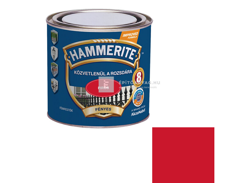 Hammerite fémfesték fényes piros 0,25 l