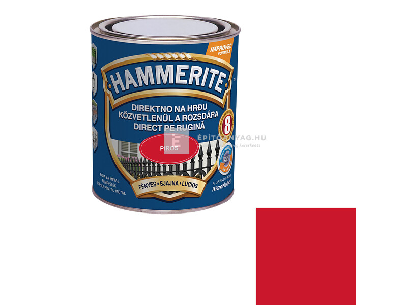 Hammerite fémfesték fényes piros 0,75 l