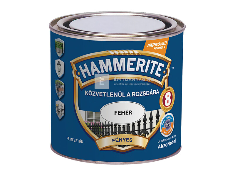 Hammerite fémfesték fényes fehér 0,25 l