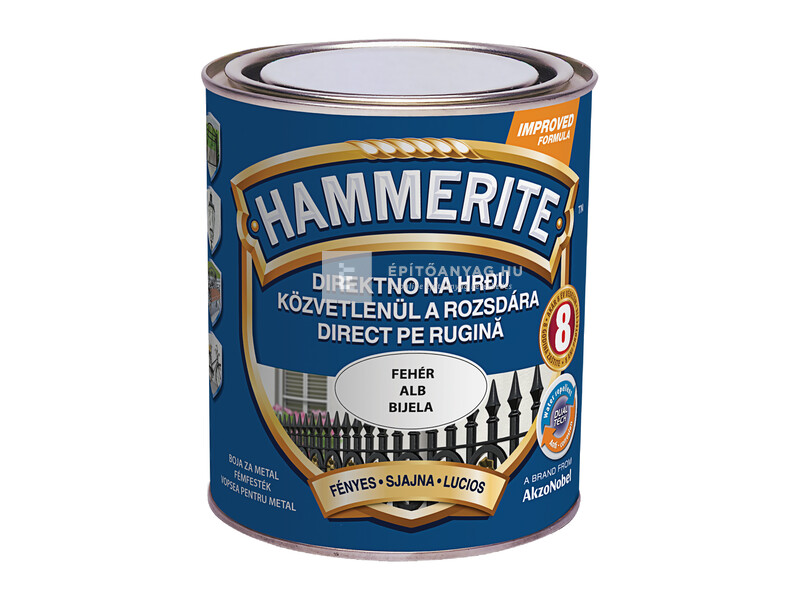 Hammerite fémfesték fényes fehér 0,75 l