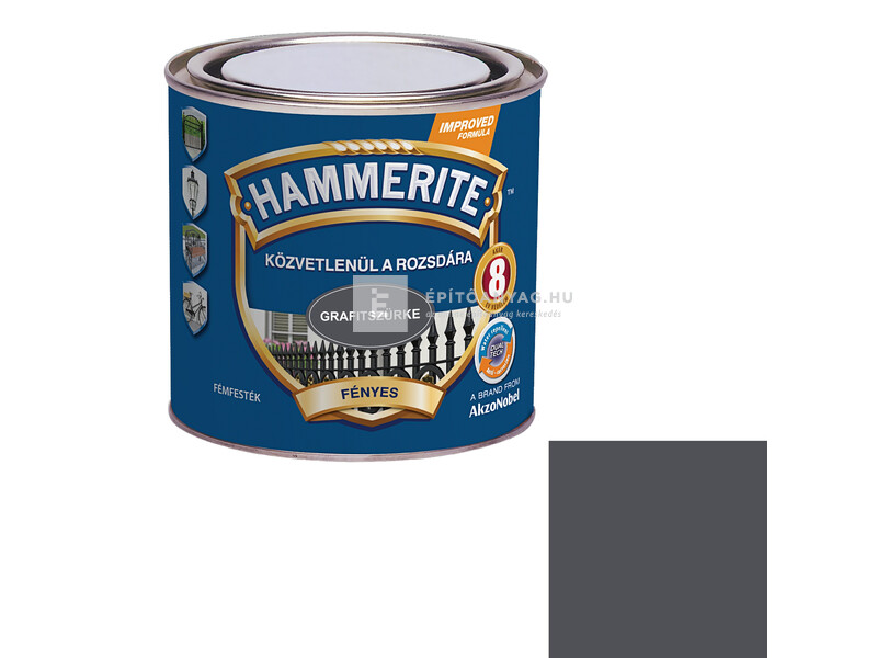 Hammerite fémfesték fényes grafitszürke 0,25 l