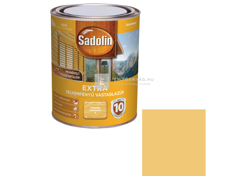 Sadolin Extra kültéri, selyemfényű vastaglazúr világostölgy 0,75 l