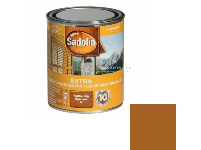 Sadolin Extra kültéri, selyemfényű vastaglazúr rusztikustölgy 0,75 l