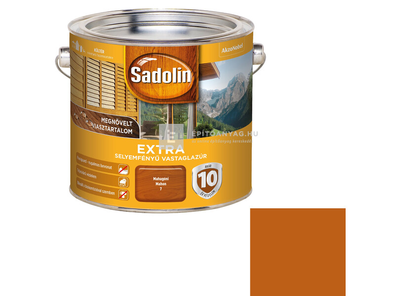 Sadolin Extra kültéri, selyemfényű vastaglazúr 2,5 l mahagóni